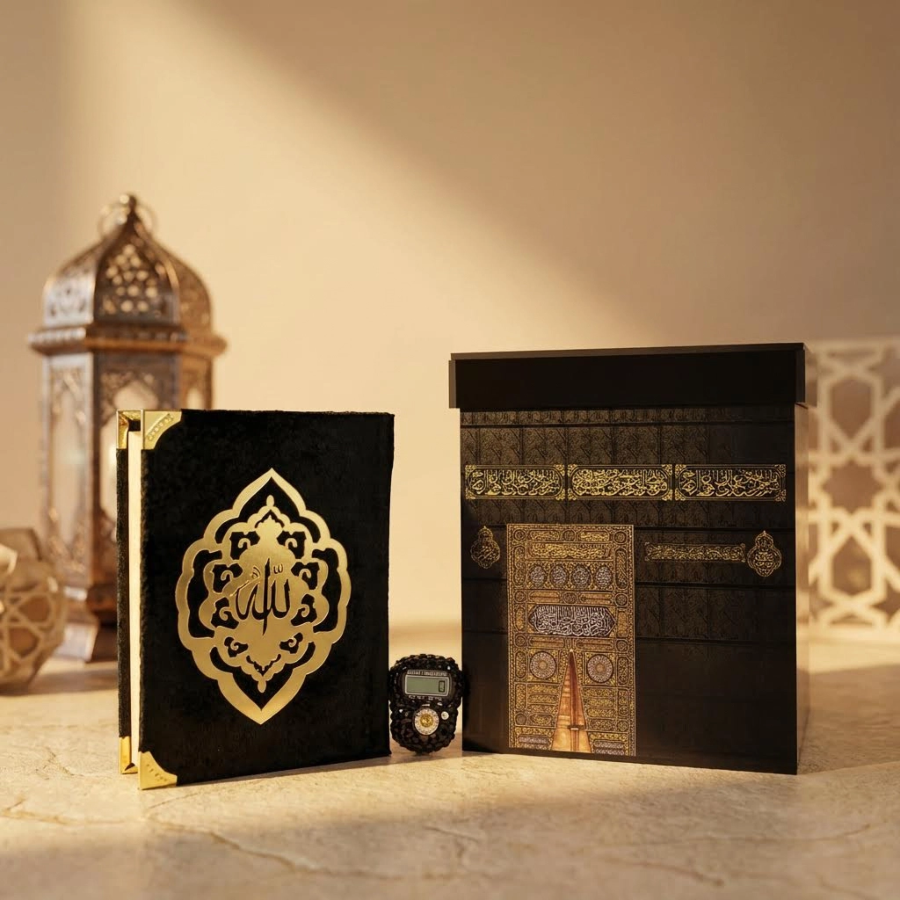 Premium Kaaba Gift Pack Midnight Black - Acrylic Kaaba Box