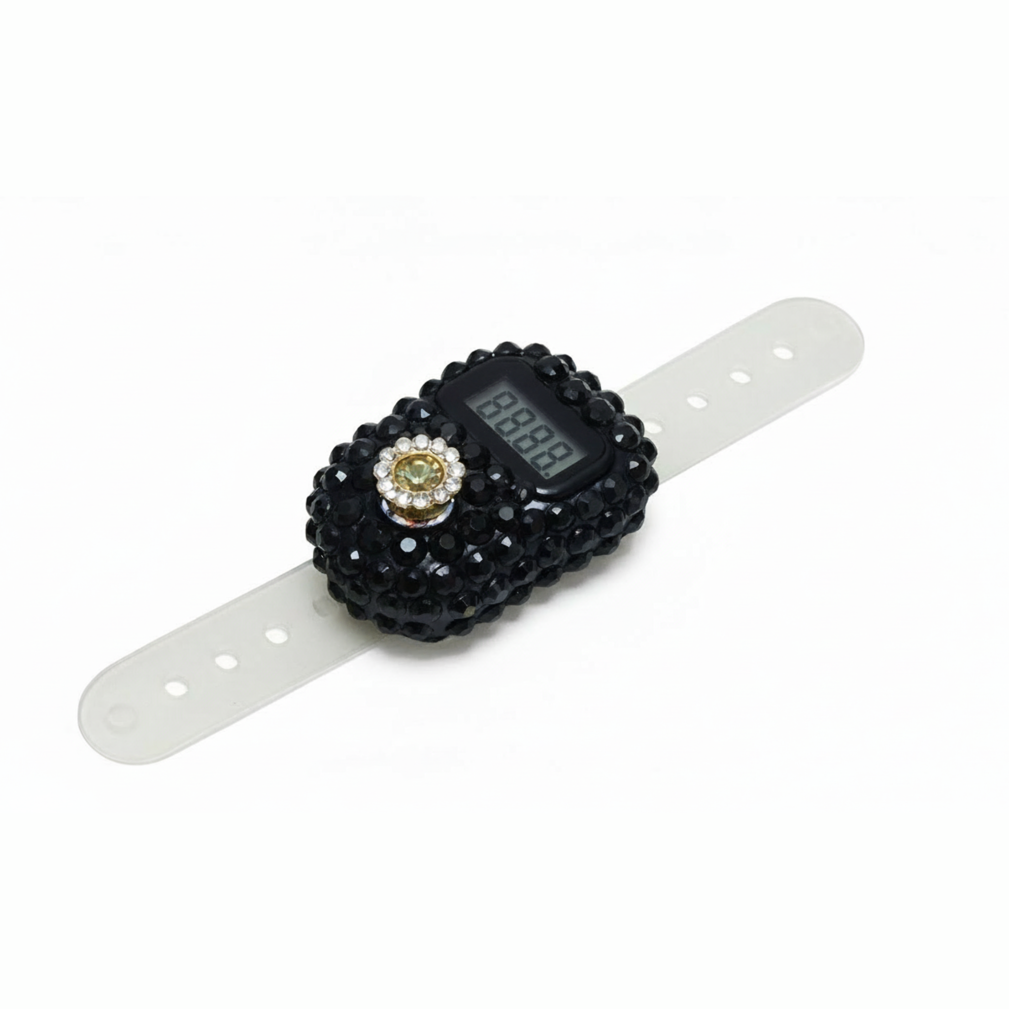 Black Fancy Stone Digital Counter Tasbih | Black Rabt Version